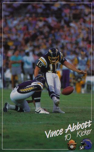 1988 San Diego Chargers Smokey #NNO Vince Abbott Front