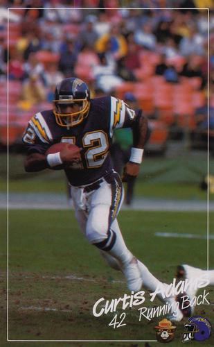 1988 San Diego Chargers Smokey #NNO Curtis Adams Front