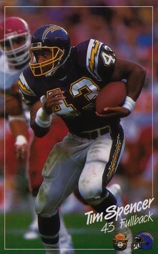 1988 San Diego Chargers Smokey #NNO Tim Spencer Front