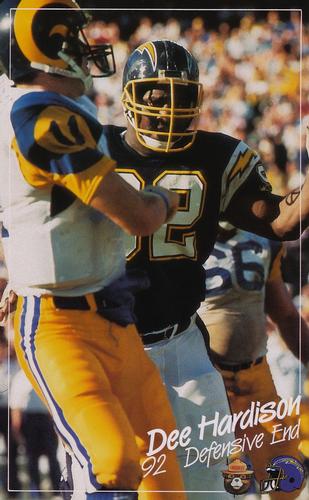 1988 San Diego Chargers Smokey #NNO Dee Hardison Front