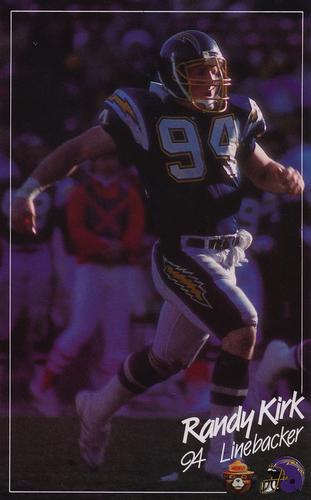 1988 San Diego Chargers Smokey #NNO Randy Kirk Front