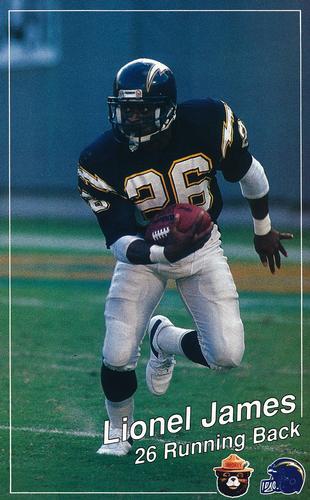 1989 San Diego Chargers Smokey #NNO Lionel James Front
