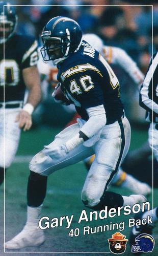 1989 San Diego Chargers Smokey #NNO Gary Anderson Front