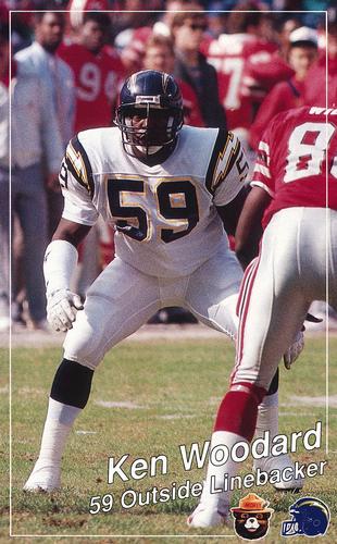 1989 San Diego Chargers Smokey #NNO Ken Woodard Front