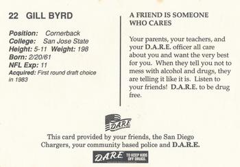 1993 San Diego Chargers Police #NNO Gill Byrd Back