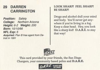 1993 San Diego Chargers Police #NNO Darren Carrington Back