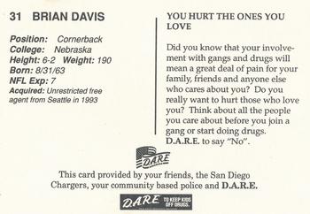 1993 San Diego Chargers Police #NNO Brian Davis Back