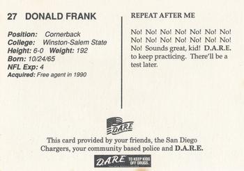 1993 San Diego Chargers Police #NNO Donald Frank Back
