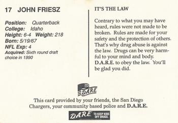 1993 San Diego Chargers Police #NNO John Friesz Back