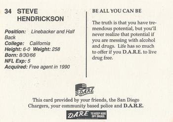 1993 San Diego Chargers Police #NNO Steve Hendrickson Back