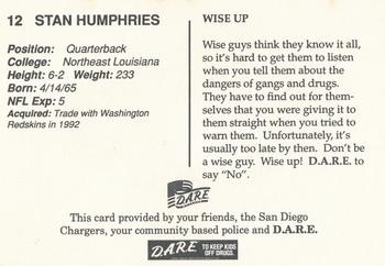 1993 San Diego Chargers Police #NNO Stan Humphries Back