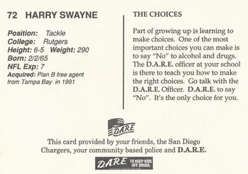 1993 San Diego Chargers Police #NNO Harry Swayne Back