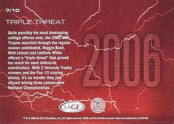 2006 SAGE - National 2500 Promos #7 Reggie Bush / Matt Leinart / Lendale White Back