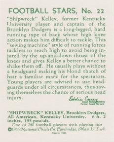 1985 1935 National Chicle (reprint) #22 Shipwreck Kelly Back