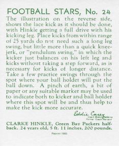 1985 1935 National Chicle (reprint) #24 Clarke Hinkle Back