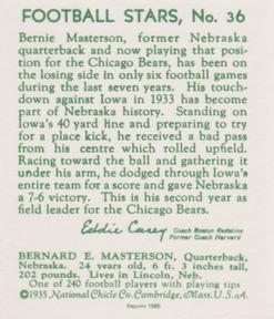 1985 1935 National Chicle (reprint) #36 Bernie Masterson Back
