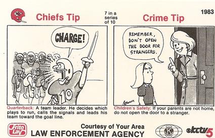 1983 Kansas City Chiefs Police #7 Gary Green Back