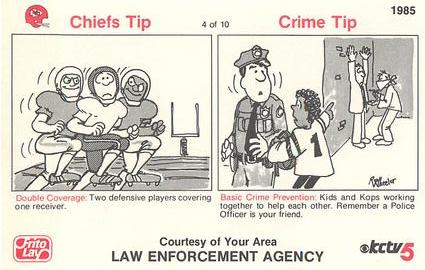 1985 Kansas City Chiefs Police #4 Deron Cherry / Lloyd Burruss Back