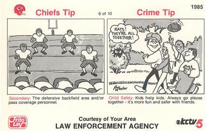 1985 Kansas City Chiefs Police #6 Kevin Ross Back