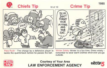 1985 Kansas City Chiefs Police #10 Art Still Back