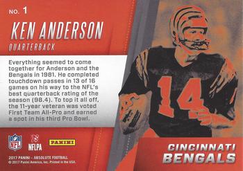 2017 Panini Absolute - Unsung Heroes Retail #1 Ken Anderson Back