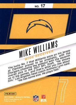 2017 Panini Absolute - Rookie Roundup Retail #17 Mike Williams Back