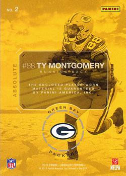 2017 Panini Absolute - Ground Hoggs #2 Ty Montgomery Back