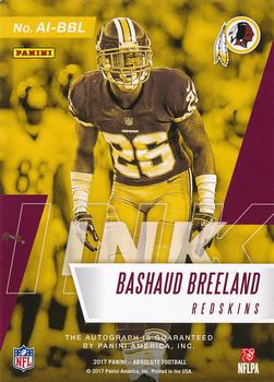 2017 Panini Absolute - Absolute Ink Gold #AI-BBL Bashaud Breeland Back