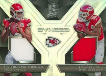 2017 Panini Spectra - Synced Swatches #10 Patrick Mahomes II / Tyreek Hill Front