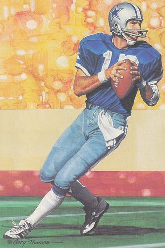 1991 Goal Line Hall of Fame Art Collection #86 Roger Staubach Front