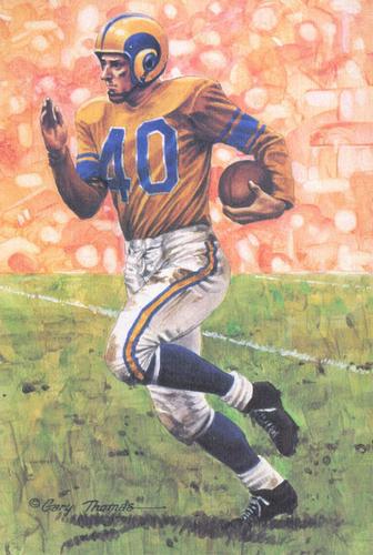 1990 Goal Line Hall of Fame Art Collection #43 Crazylegs Hirsch Front