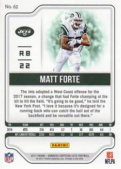 2017 Donruss Certified Cuts #62 Matt Forte Back