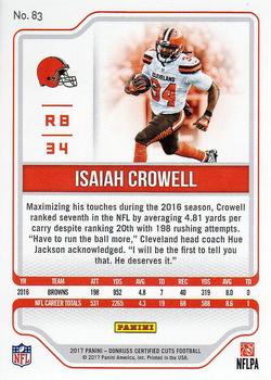 2017 Donruss Certified Cuts #83 Isaiah Crowell Back