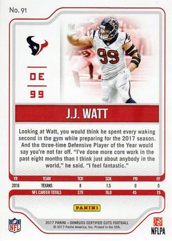 2017 Donruss Certified Cuts #91 J.J. Watt Back