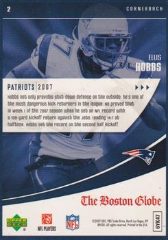 2007 Upper Deck Boston Globe New England Patriots #2 Ellis Hobbs Back