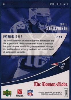 2007 Upper Deck Boston Globe New England Patriots #4 Donte Stallworth Back