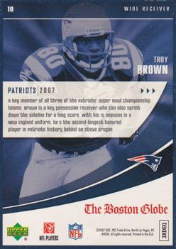2007 Upper Deck Boston Globe New England Patriots #10 Troy Brown Back