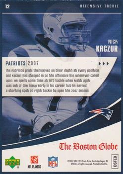2007 Upper Deck Boston Globe New England Patriots #12 Nick Kaczur Back