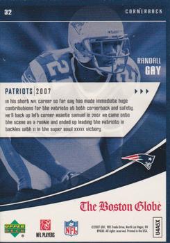 2007 Upper Deck Boston Globe New England Patriots #32 Randall Gay Back