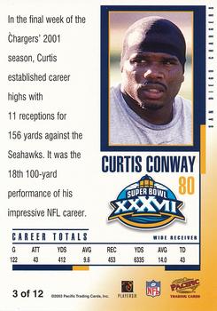 2003 Fleer/Pacific/Playoff/Topps/Upper Deck San Diego Chargers Super Bowl XXXVII Promos #3 Curtis Conway Back