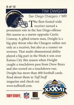 2003 Fleer/Pacific/Playoff/Topps/Upper Deck San Diego Chargers Super Bowl XXXVII Promos #6 Tim Dwight Back