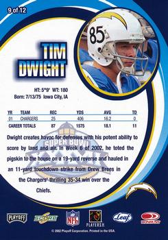 2003 Fleer/Pacific/Playoff/Topps/Upper Deck San Diego Chargers Super Bowl XXXVII Promos #9 Tim Dwight Back