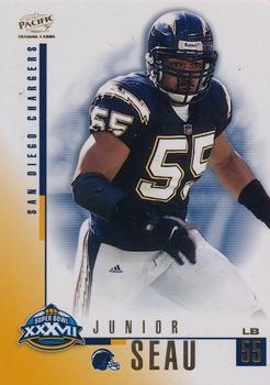 2003 Fleer/Pacific/Playoff/Topps/Upper Deck San Diego Chargers Super Bowl XXXVII Promos #10 Junior Seau Front