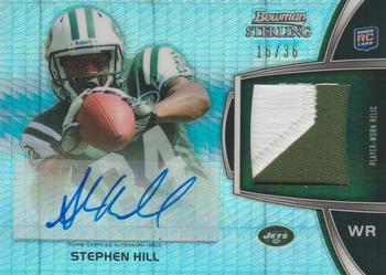 2012 Bowman Sterling - Autographed Rookie Relics Prism Refractors #BSAR-SH Stephen Hill Front