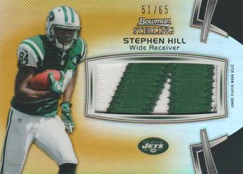 2012 Bowman Sterling - Rookie Relics Gold Refractors #BSJRR-SH Stephen Hill Front