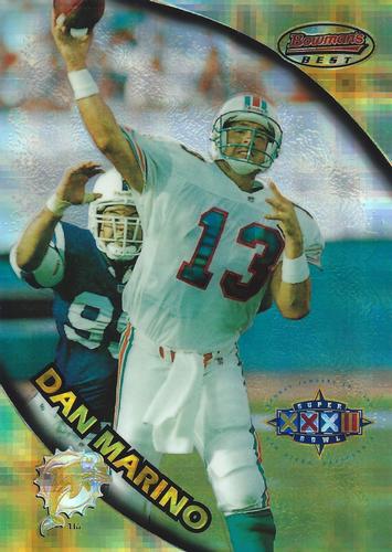 1997-98 Bowman's Best Super Bowl Jumbos - Atomic Refractors #9 Dan Marino Front