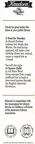 1991 Knudsen Bookmarks #1 Gill Byrd Back