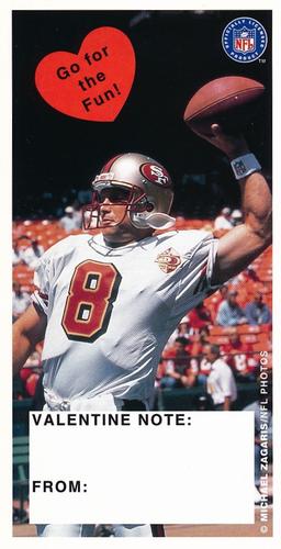 1996 Cleo Quarterback Club Valentines #NNO Steve Young Front