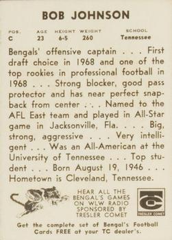 1969 Tresler Comet Cincinnati Bengals #NNO Bob Johnson Back