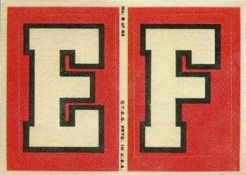 1968 Topps Test Team Patches #8 E and F Front